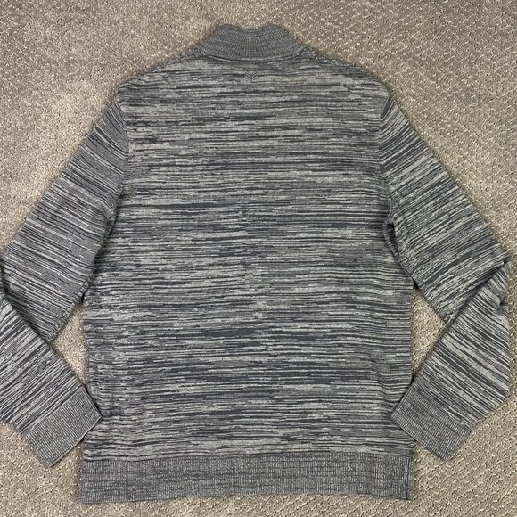 Buttercloth Full Zip Sweater Jacket Men's Large Gray Heather Zip Up Mock Neck - Picture 6 of 14